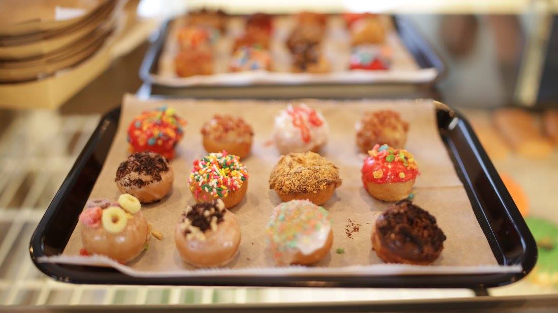 Donut holes on tray 