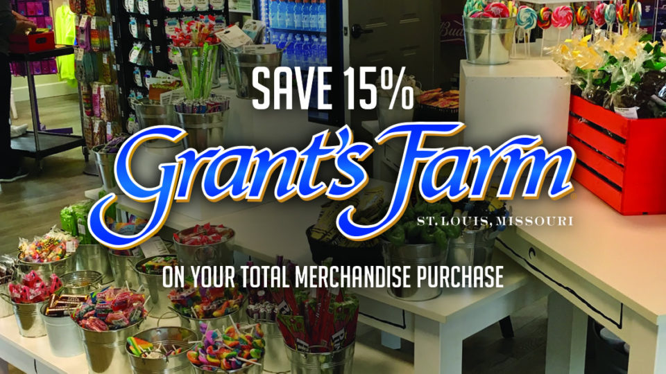 Save at the Grant's Farm Gift Shop Family Attractions Card